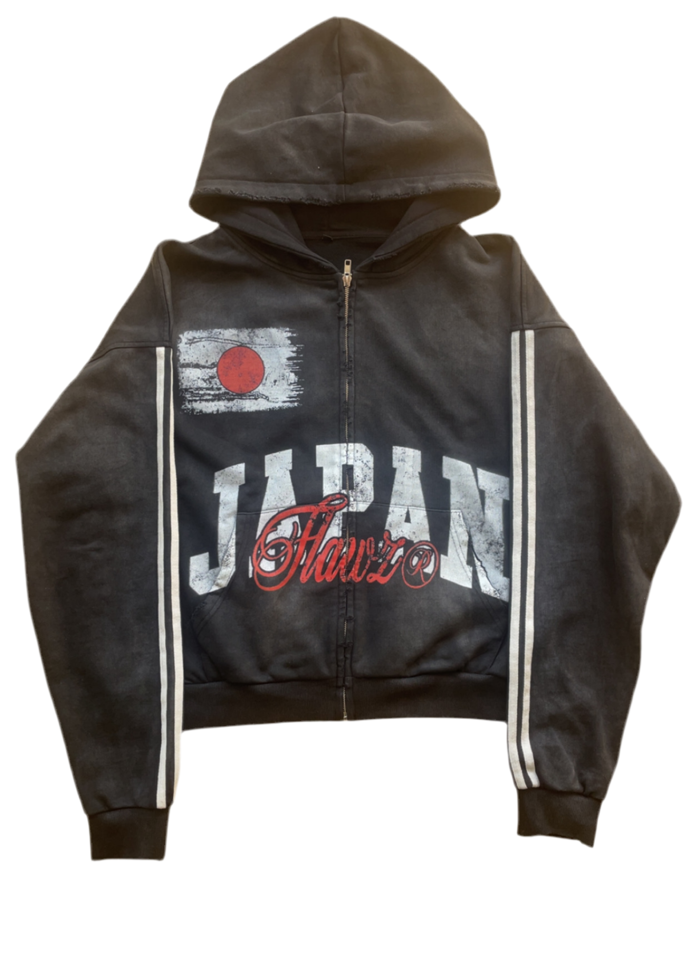 ''DISTRESSED JXPAN'' Unisex Zip-Up Hoodie